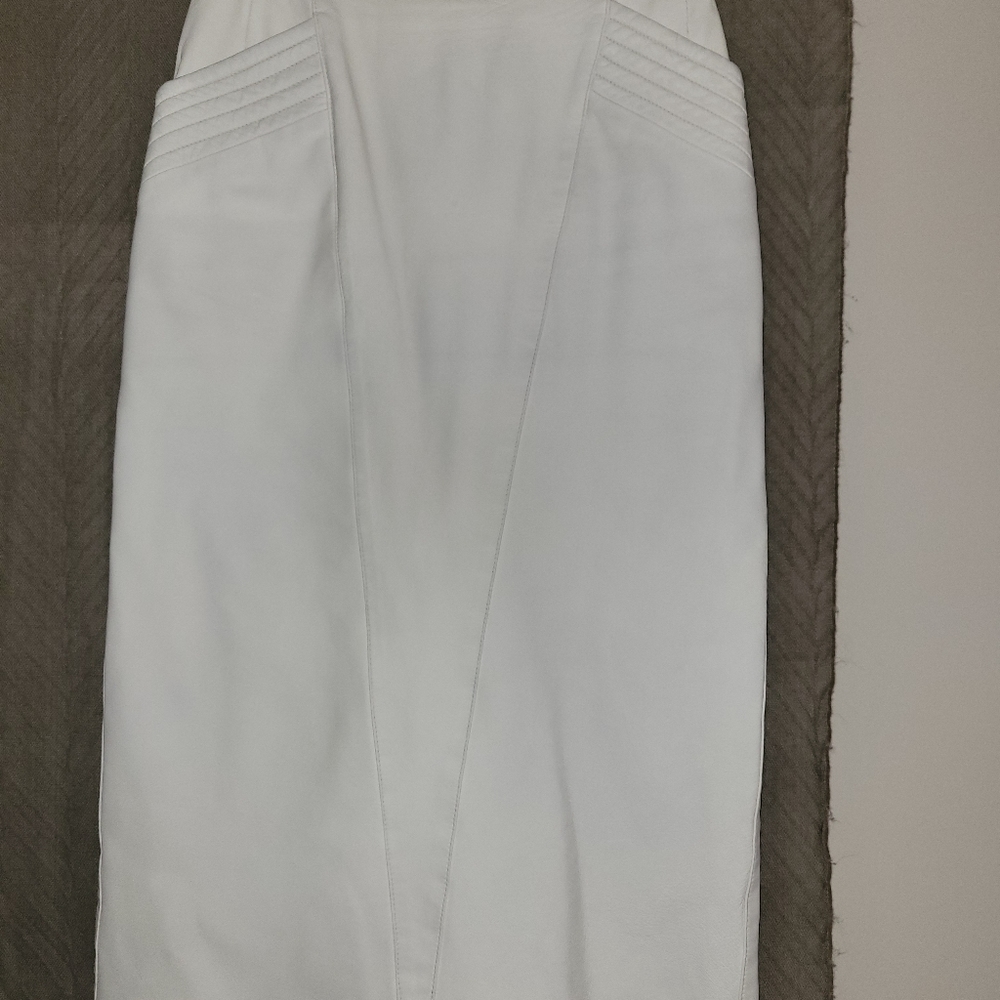 White leather skirt